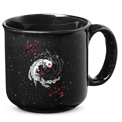 Japanese Yin Yang Axolotls Art Graphic Anime Axolotl Lover 15oz Campfire Ceramic Mug