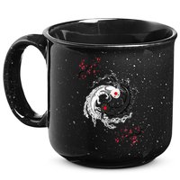Japanese Yin Yang Axolotls Art Graphic Anime Axolotl Lover 15oz Campfire Ceramic Mug