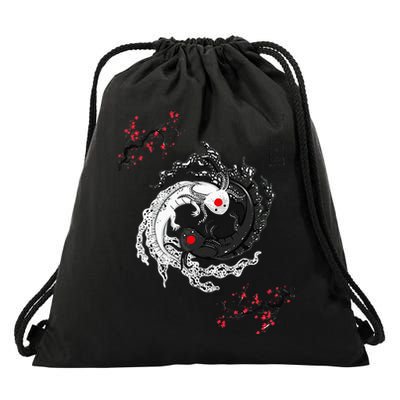 Japanese Yin Yang Axolotls Art Graphic Anime Axolotl Lover Drawstring Bag