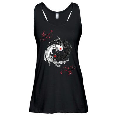 Japanese Yin Yang Axolotls Art Graphic Anime Axolotl Lover Ladies Essential Flowy Tank