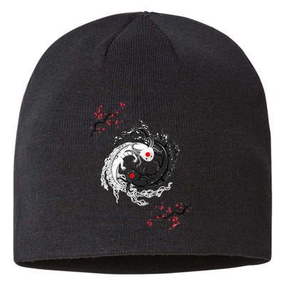 Japanese Yin Yang Axolotls Art Graphic Anime Axolotl Lover Sustainable Beanie