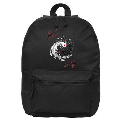 Japanese Yin Yang Axolotls Art Graphic Anime Axolotl Lover 16 in Basic Backpack