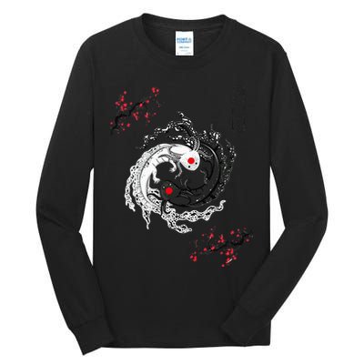 Japanese Yin Yang Axolotls Art Graphic Anime Axolotl Lover Tall Long Sleeve T-Shirt