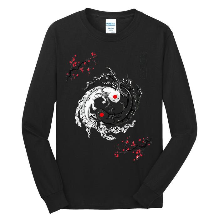 Japanese Yin Yang Axolotls Art Graphic Anime Axolotl Lover Tall Long Sleeve T-Shirt