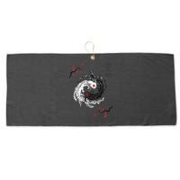 Japanese Yin Yang Axolotls Art Graphic Anime Axolotl Lover Large Microfiber Waffle Golf Towel