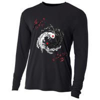 Japanese Yin Yang Axolotls Art Graphic Anime Axolotl Lover Cooling Performance Long Sleeve Crew