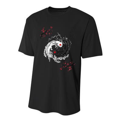 Japanese Yin Yang Axolotls Art Graphic Anime Axolotl Lover Youth Performance Sprint T-Shirt