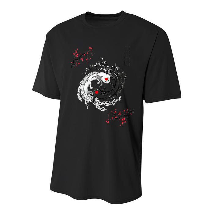 Japanese Yin Yang Axolotls Art Graphic Anime Axolotl Lover Youth Performance Sprint T-Shirt