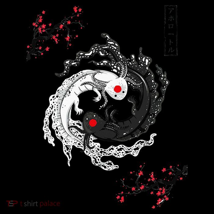 Japanese Yin Yang Axolotls Art Graphic Anime Axolotl Lover Poster