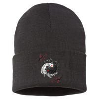 Japanese Yin Yang Axolotls Art Graphic Anime Axolotl Lover Sustainable Knit Beanie