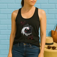 Japanese Yin Yang Axolotls Art Graphic Anime Axolotl Lover Womens Tank Top