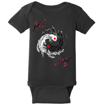 Japanese Yin Yang Axolotls Art Graphic Anime Axolotl Lover Baby Bodysuit