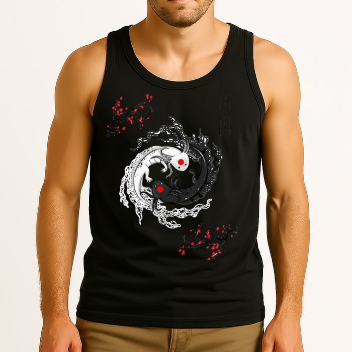 Japanese Yin Yang Axolotls Art Graphic Anime Axolotl Lover Tank Top