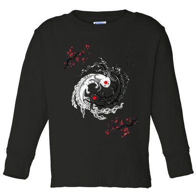 Japanese Yin Yang Axolotls Art Graphic Anime Axolotl Lover Toddler Long Sleeve Shirt