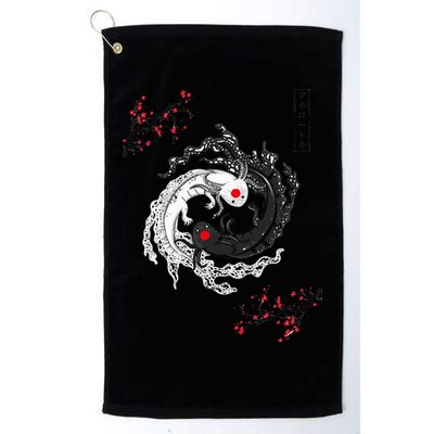 Japanese Yin Yang Axolotls Art Graphic Anime Axolotl Lover Golf Towel