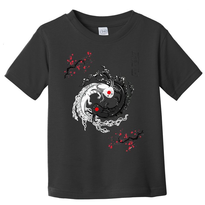 Japanese Yin Yang Axolotls Art Graphic Anime Axolotl Lover Toddler T-Shirt