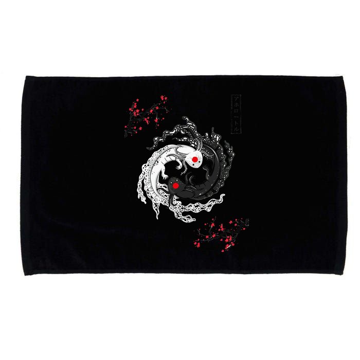 Japanese Yin Yang Axolotls Art Graphic Anime Axolotl Lover Microfiber Hand Towel