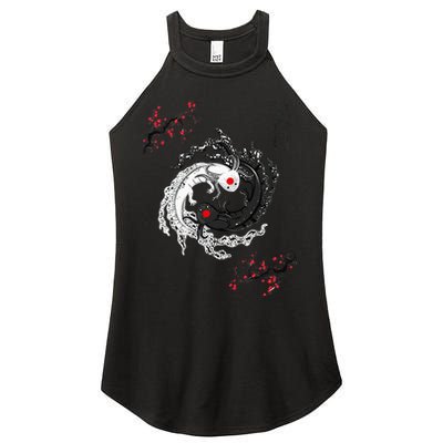 Japanese Yin Yang Axolotls Art Graphic Anime Axolotl Lover Women's Perfect Tri Rocker Tank