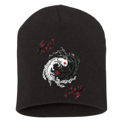Japanese Yin Yang Axolotls Art Graphic Anime Axolotl Lover Short Acrylic Beanie