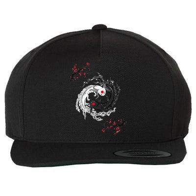 Japanese Yin Yang Axolotls Art Graphic Anime Axolotl Lover Wool Snapback Cap