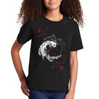 Japanese Yin Yang Axolotls Art Graphic Anime Axolotl Lover Kids T-Shirt