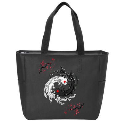 Japanese Yin Yang Axolotls Art Graphic Anime Axolotl Lover Zip Tote Bag