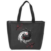 Japanese Yin Yang Axolotls Art Graphic Anime Axolotl Lover Zip Tote Bag