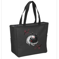 Japanese Yin Yang Axolotls Art Graphic Anime Axolotl Lover Zip Tote Bag