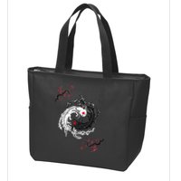 Japanese Yin Yang Axolotls Art Graphic Anime Axolotl Lover Zip Tote Bag