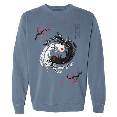 Japanese Yin Yang Axolotls Art Graphic Anime Axolotl Lover Garment-Dyed Sweatshirt