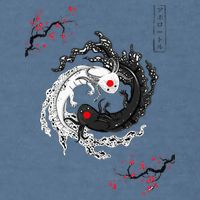 Japanese Yin Yang Axolotls Art Graphic Anime Axolotl Lover Garment-Dyed Sweatshirt