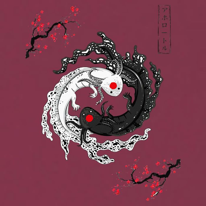 Japanese Yin Yang Axolotls Art Graphic Anime Axolotl Lover 16oz Travel Tumbler
