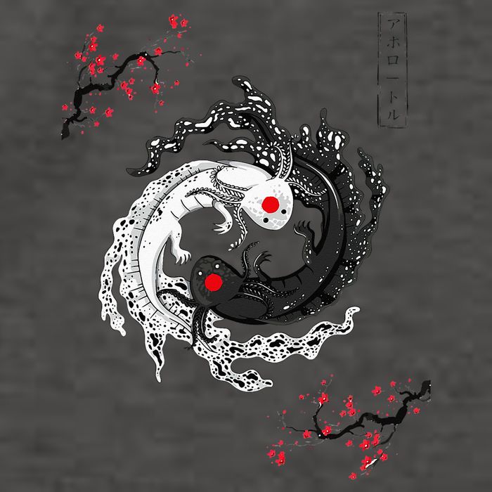 Japanese Yin Yang Axolotls Art Graphic Anime Axolotl Lover Vector Backpack