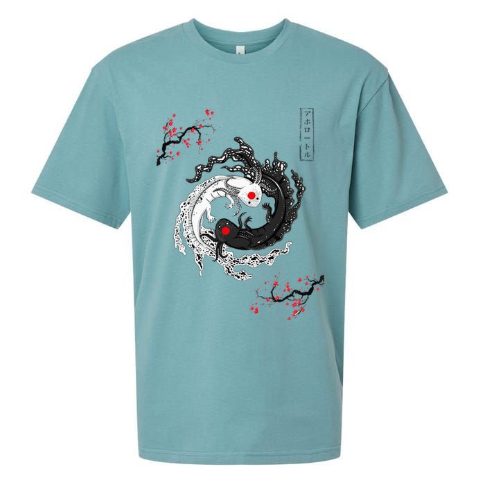 Japanese Yin Yang Axolotls Art Graphic Anime Axolotl Lover Sueded Cloud Jersey T-Shirt