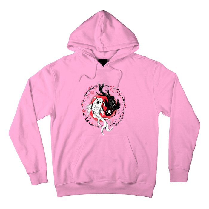 Japanese Yin Yang Koi Fish Art Hoodie