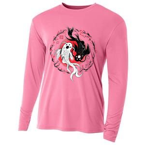 Japanese Yin Yang Koi Fish Art Cooling Performance Long Sleeve Crew