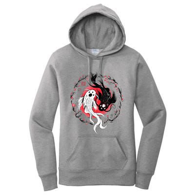 Japanese Yin Yang Koi Fish Art Women's Pullover Hoodie