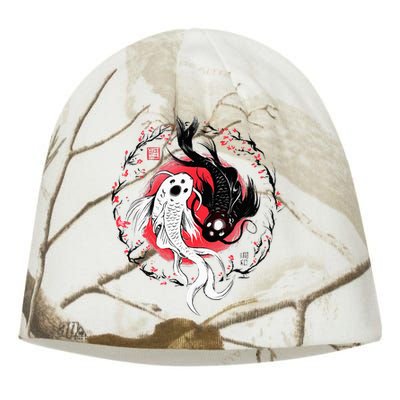 Japanese Yin Yang Koi Fish Art Kati - Camo Knit Beanie