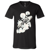 Japanese Zen Koi Fish Pond V-Neck T-Shirt