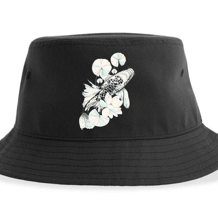 Japanese Zen Koi Fish Pond Sustainable Bucket Hat