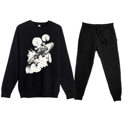 Japanese Zen Koi Fish Pond Premium Crewneck Sweatsuit Set