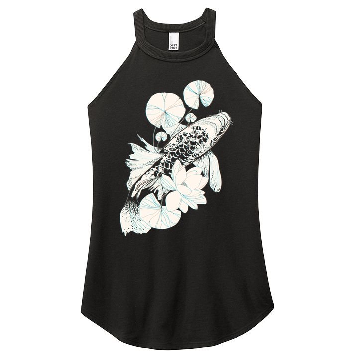 Japanese Zen Koi Fish Pond Women's Perfect Tri Rocker Tank