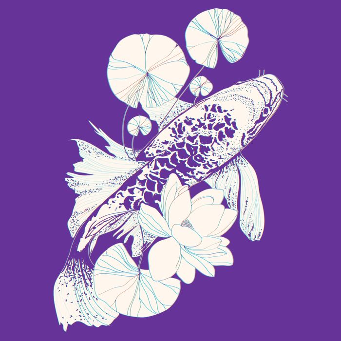 Japanese Zen Koi Fish Pond Cooling Performance Crew T-Shirt