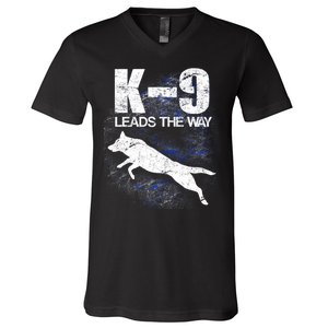 K-9 Leads The Way V-Neck T-Shirt