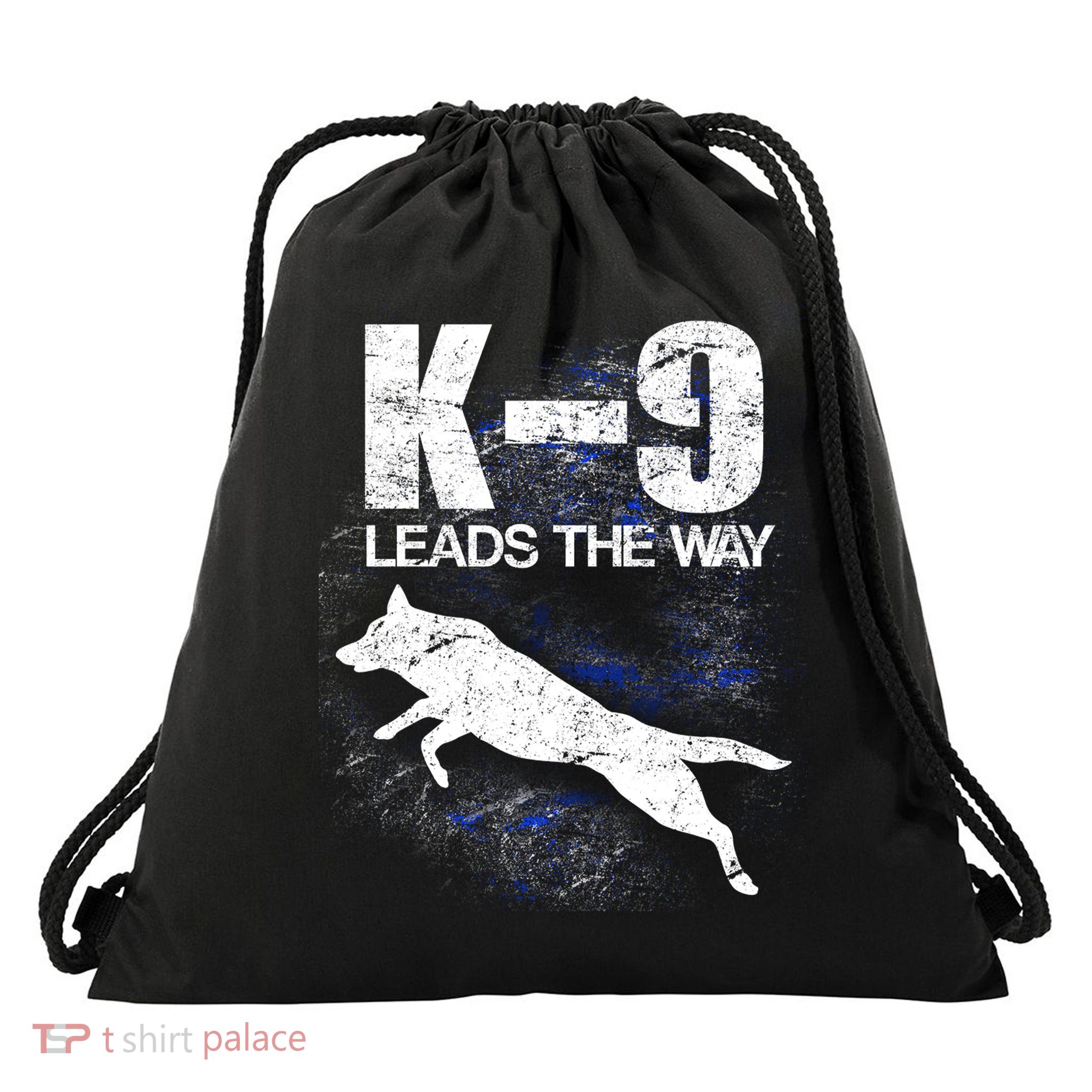 K-9 Leads The Way Drawstring Bag