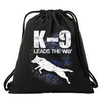 K-9 Leads The Way Drawstring Bag