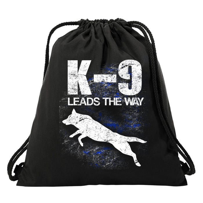 K-9 Leads The Way Drawstring Bag