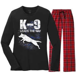 K-9 Leads The Way Women's Long Sleeve Flannel Pajama Set 