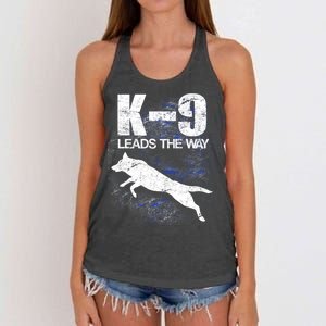 K-9 Leads The Way Women's Knotted Racerback Tank