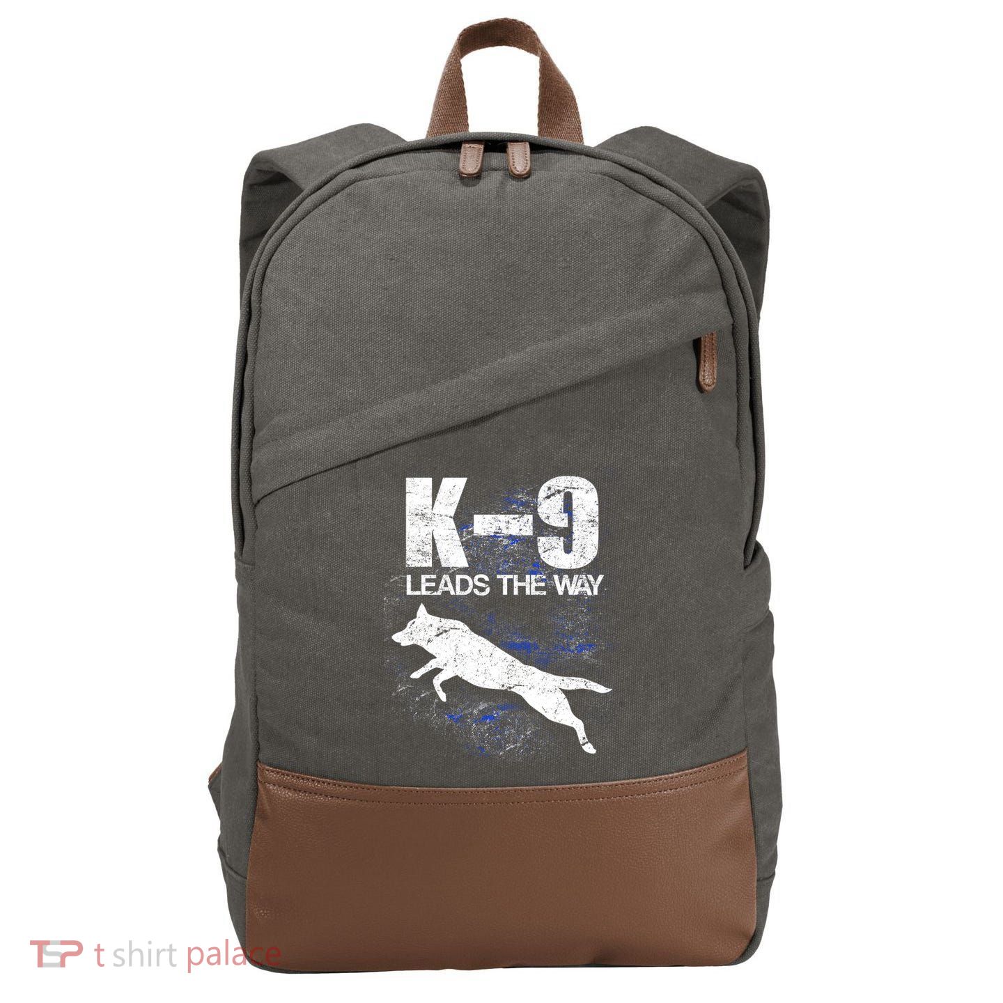K-9 Leads The Way Cotton Canvas Backpack